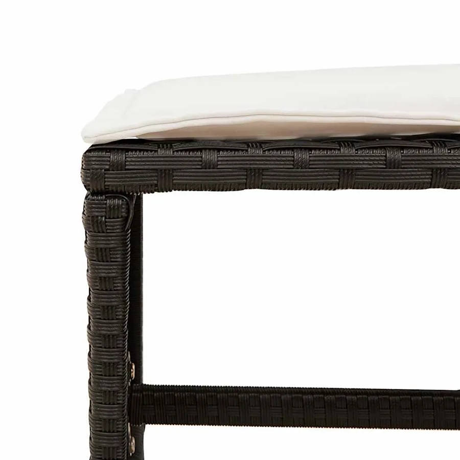 Ensemble à manger de jardin 15 pcs coussins noir résine tressée - 7