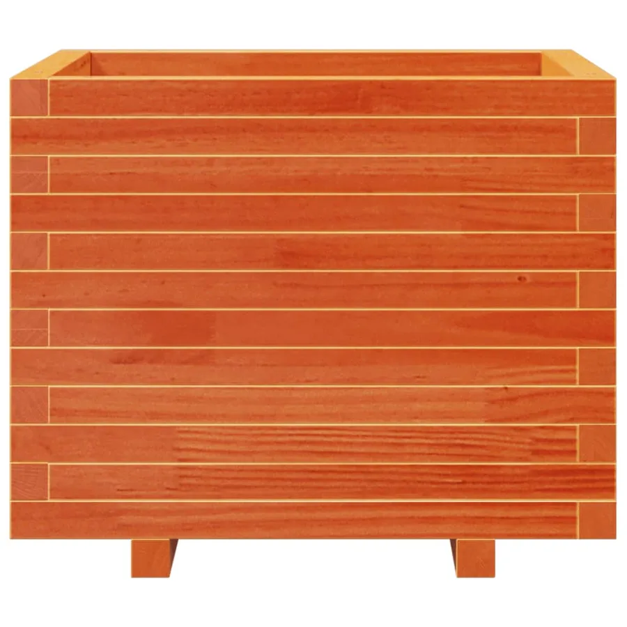 Jardinière cire marron 60x60x49,5 cm bois de pin massif - 5