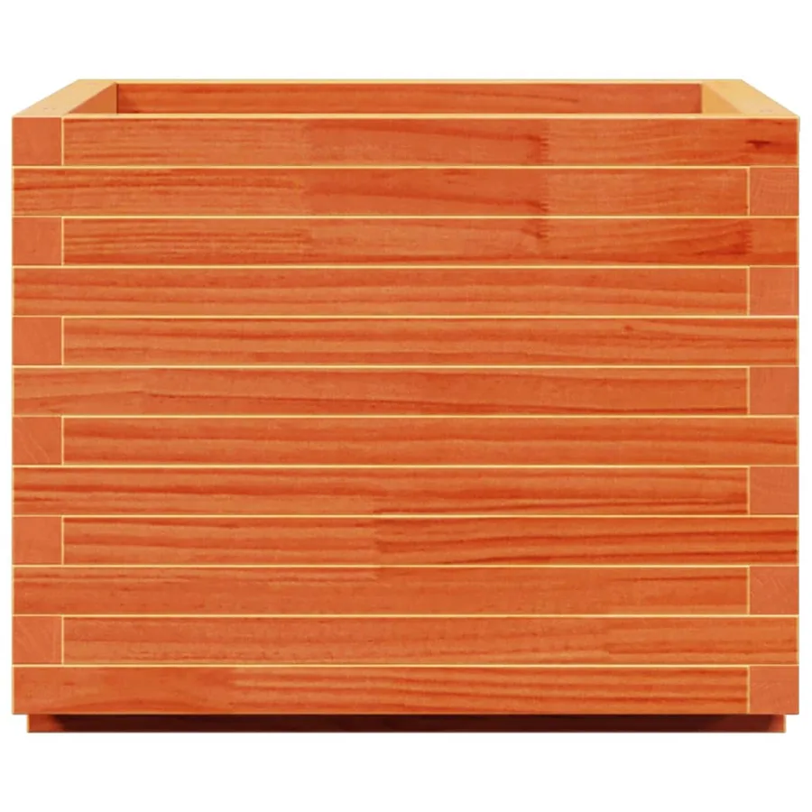 Jardinière cire marron 60x60x49,5 cm bois de pin massif - 6