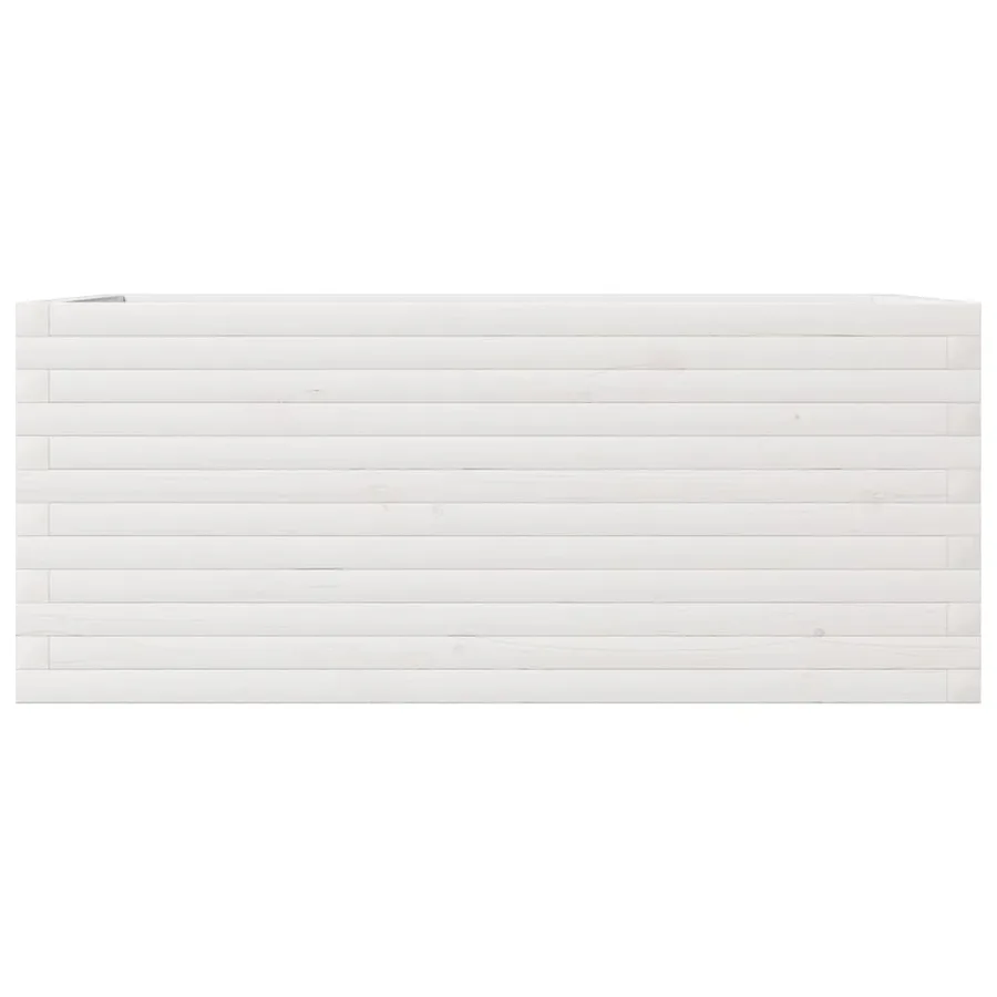 Jardinière blanc 110x60x45,5 cm bois de pin massif - 5