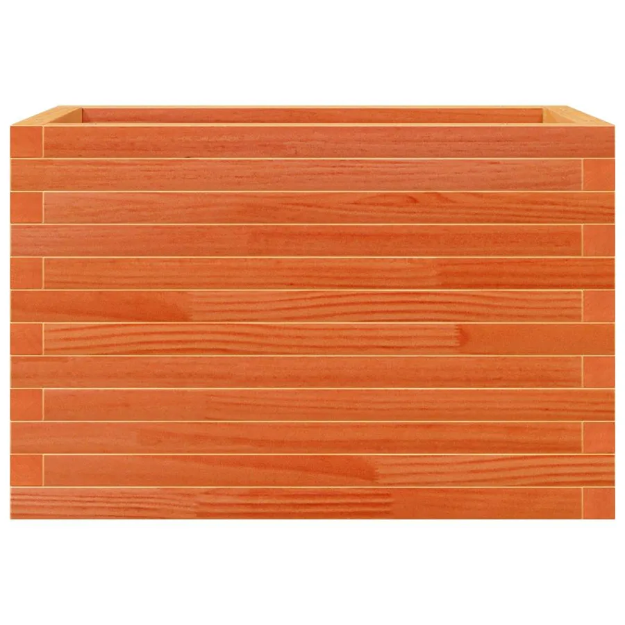 Jardinière cire marron 70x40x45,5 cm bois de pin massif - 5