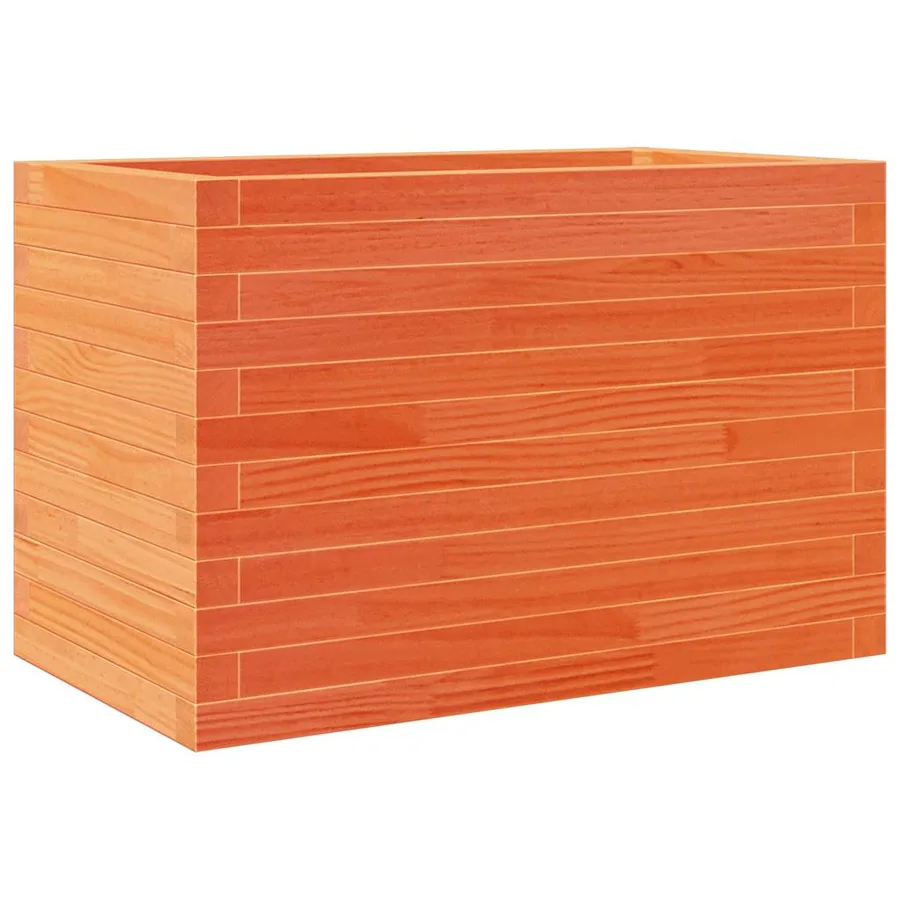 Jardinière cire marron 70x40x45,5 cm bois de pin massif - 7