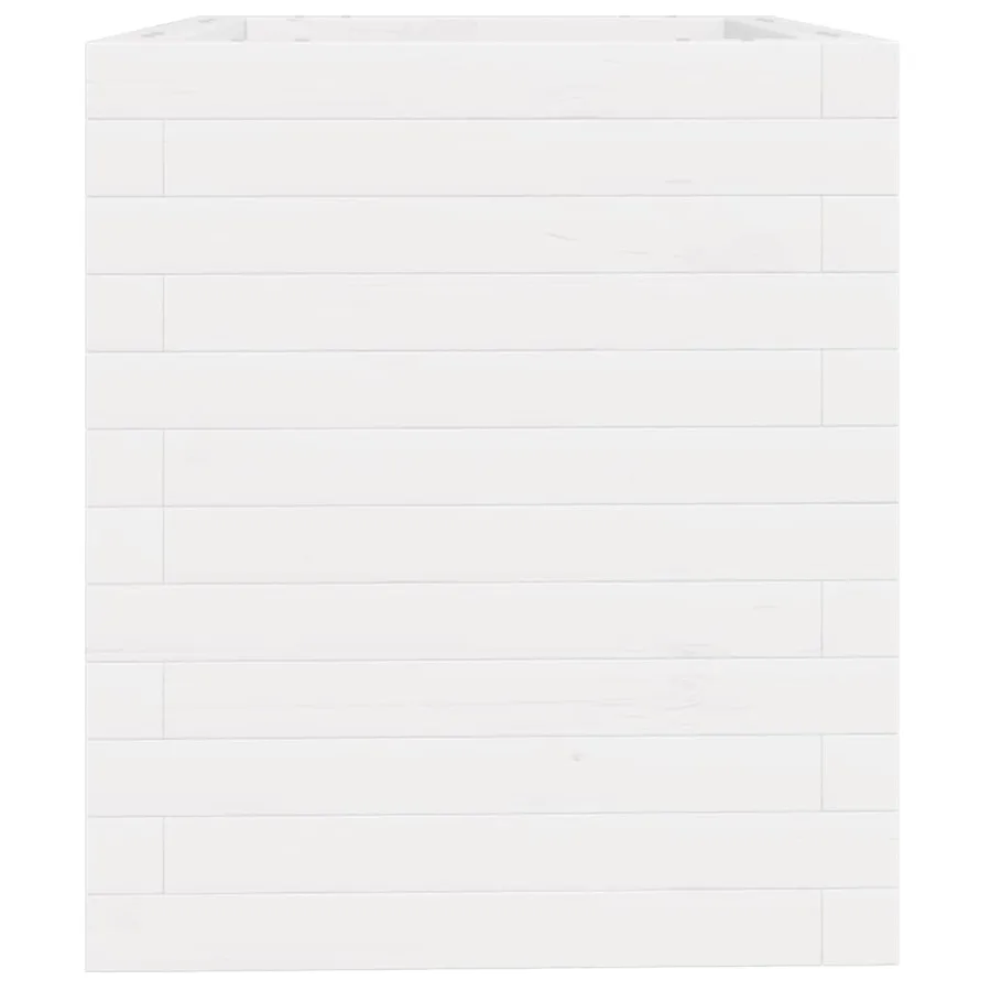 Jardinière blanc 40x40x46 cm bois de pin massif - 6