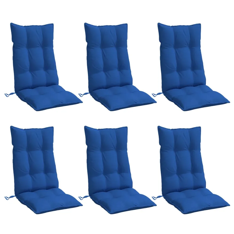 Coussins de chaise à dossier haut lot de 6 bleu royal - 3