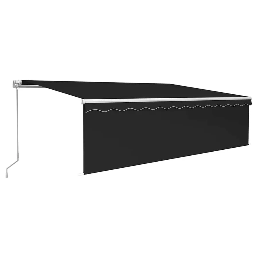 Auvent rétractable manuel avec store 5x3 m Anthracite - 2