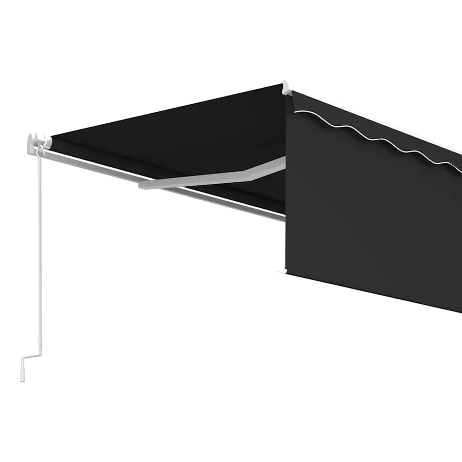 Auvent rétractable manuel avec store 5x3 m Anthracite - 4
