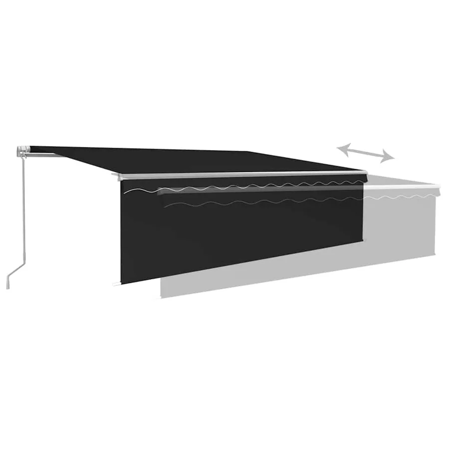 Auvent rétractable manuel avec store 5x3 m Anthracite - 6