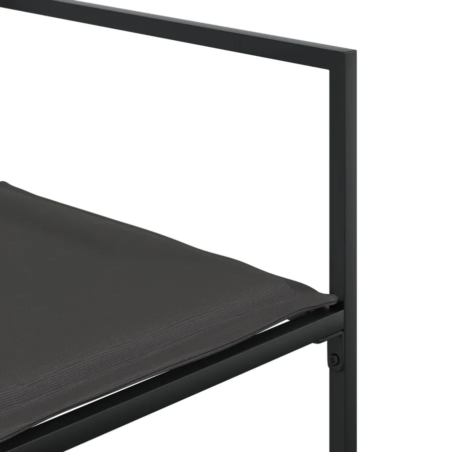 Ensemble à manger de jardin avec coussins 5 pcs noir textilène - 5