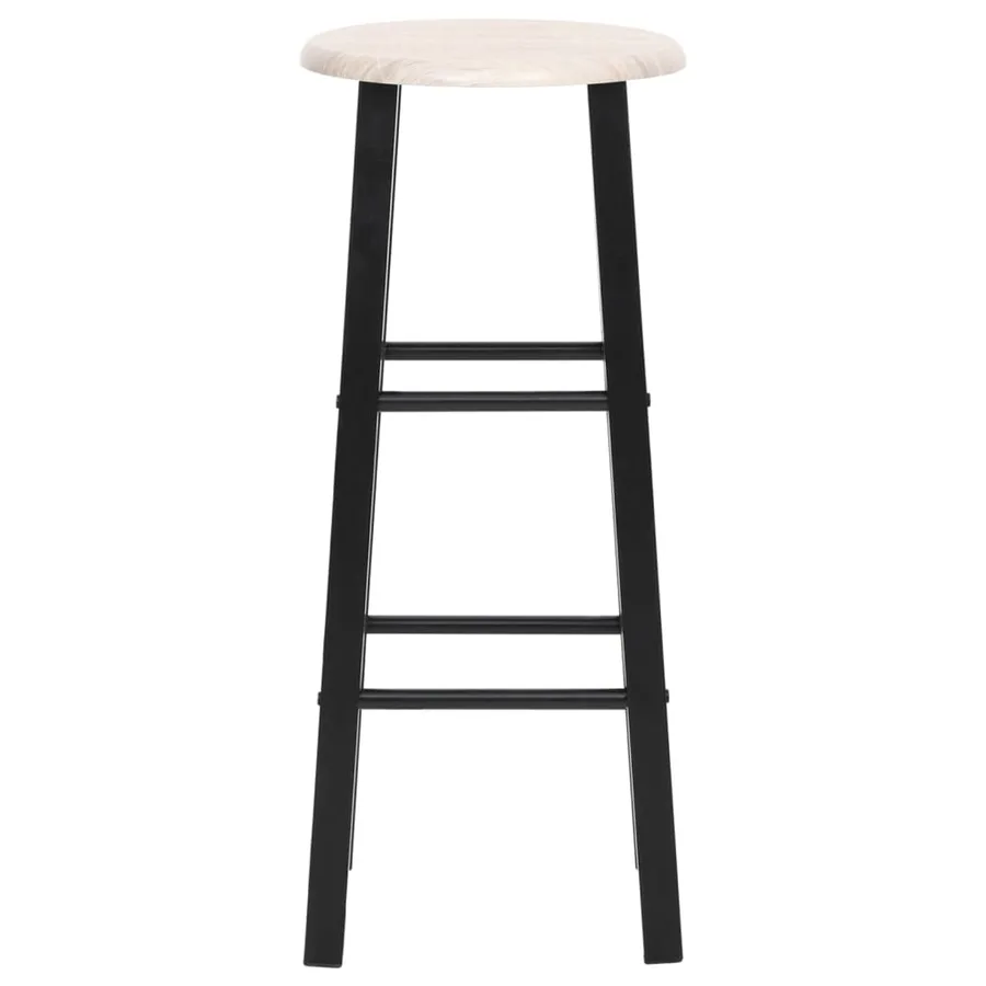 Tabourets de bar lot de 2 noir MDF - 3