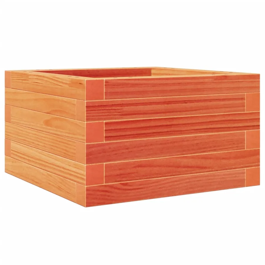 Jardinière cire marron 40x40x23 cm bois de pin massif - 2