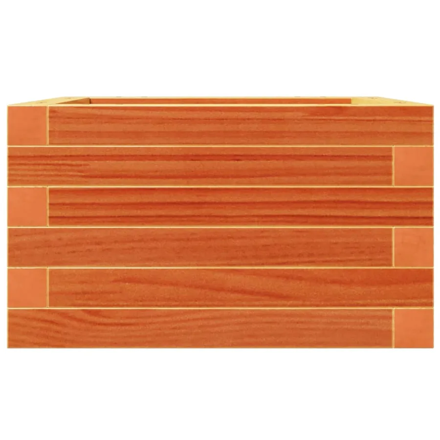Jardinière cire marron 40x40x23 cm bois de pin massif - 5