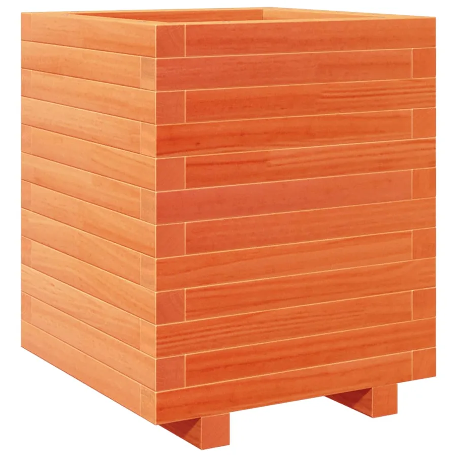 Jardinière cire marron 40x40x49,5 cm bois de pin massif - 2