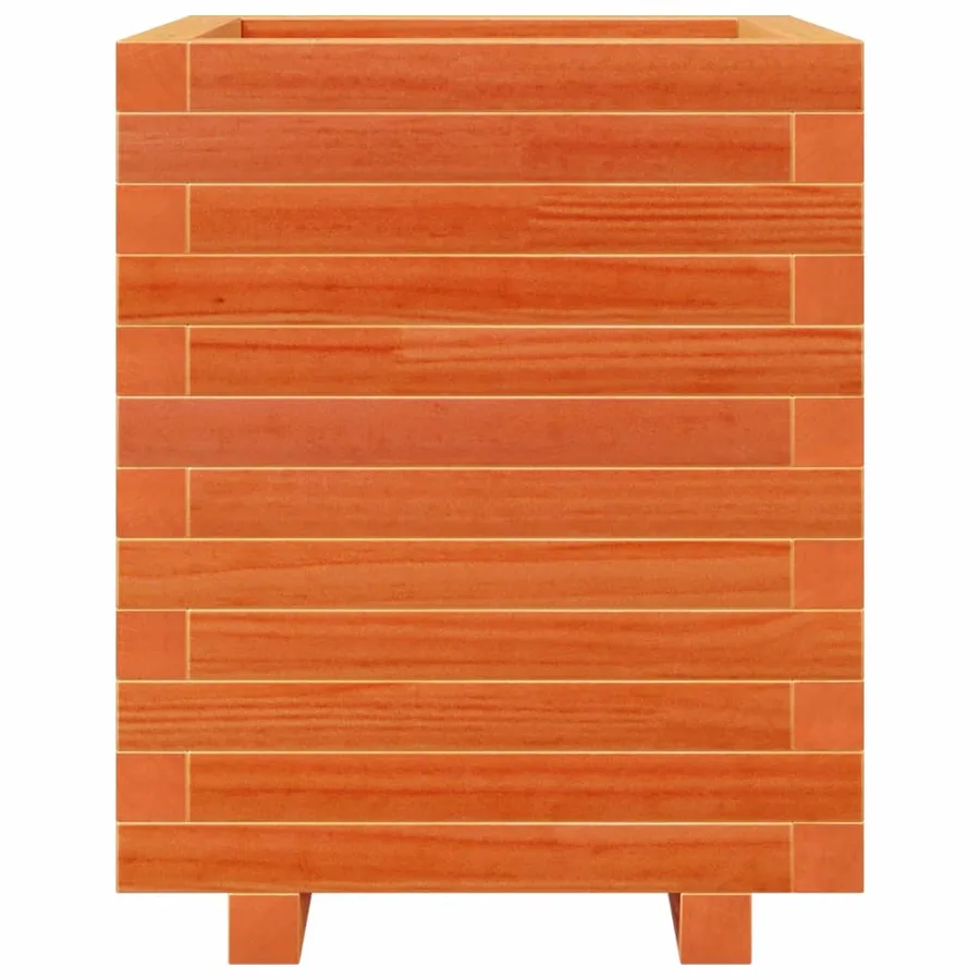 Jardinière cire marron 40x40x49,5 cm bois de pin massif - 5