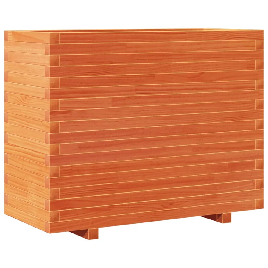 Jardinière cire marron 90x40x72 cm bois de pin massif - 2
