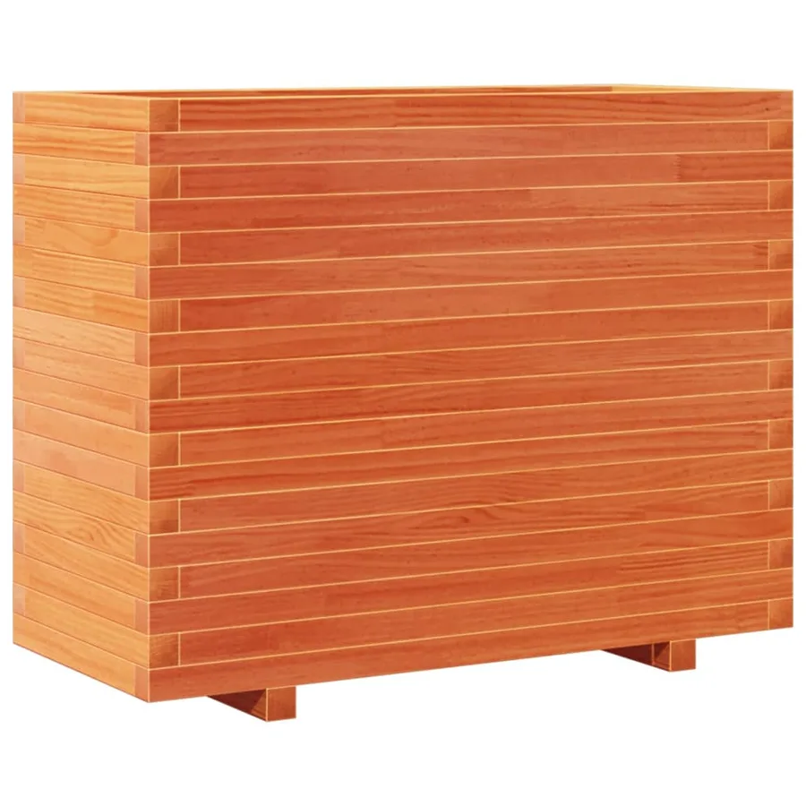 Jardinière cire marron 90x40x72 cm bois de pin massif - 7