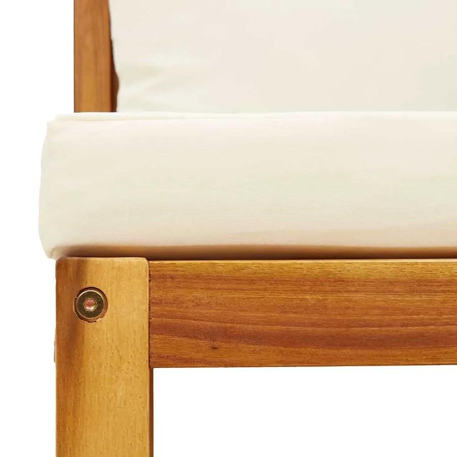 Canapé d'angle de jardin avec coussins en bois d'acacia et corde - 8