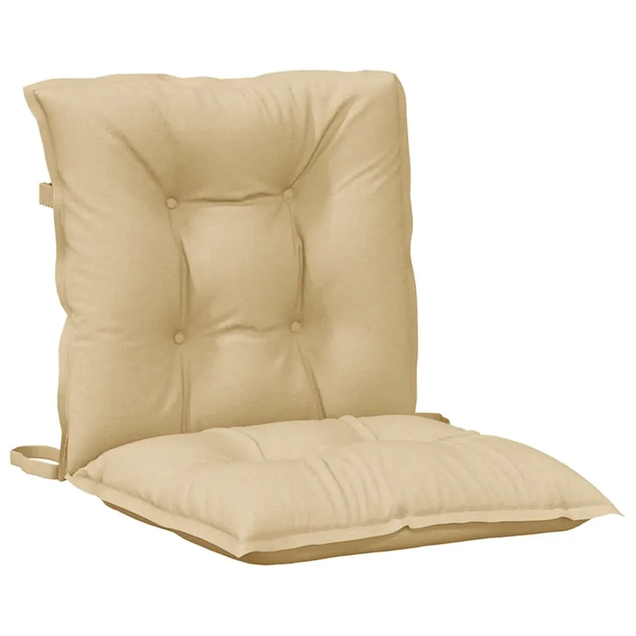 Coussins de chaise à dossier bas lot de 6 beige mélangé tissu - 5