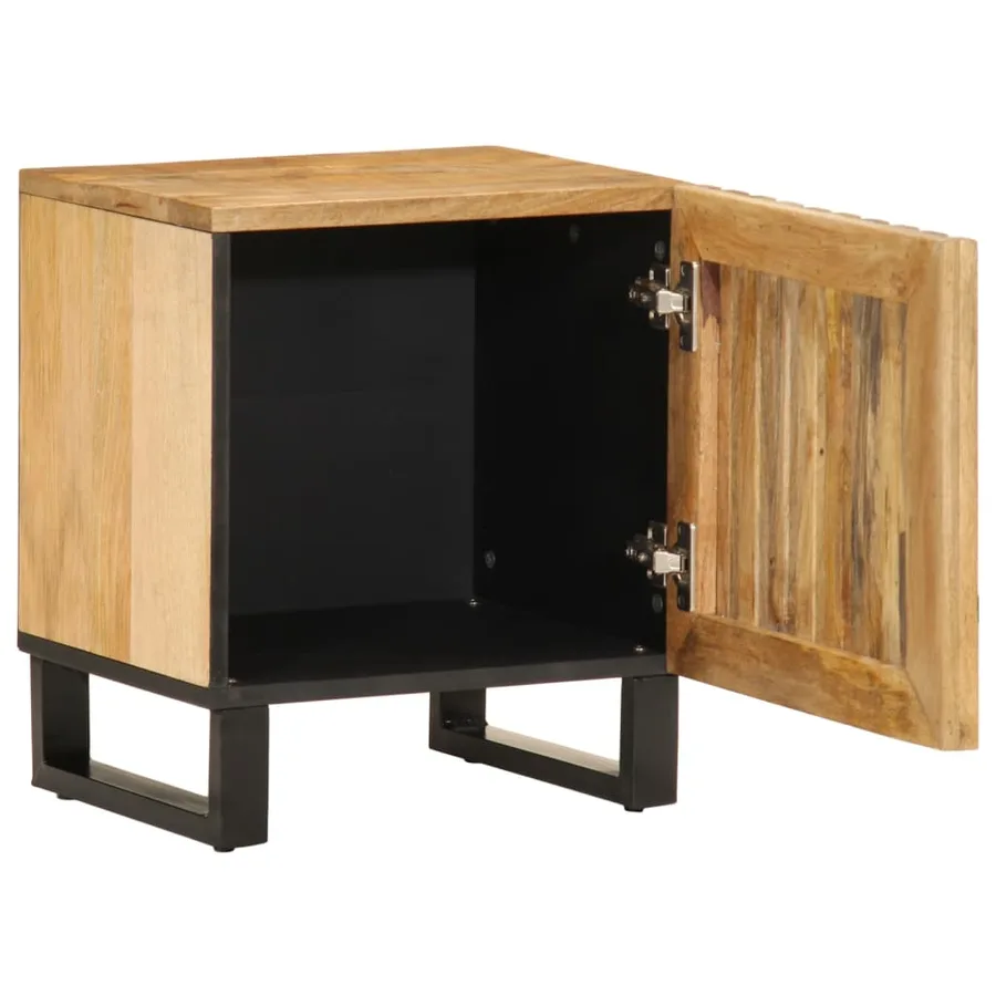 Table de chevet 40x34x46 cm bois de manguier massif brut - 2