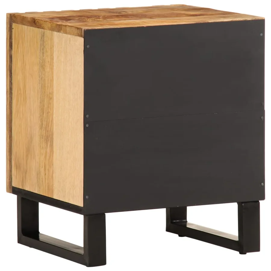 Table de chevet 40x34x46 cm bois de manguier massif brut - 5