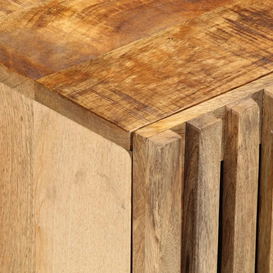 Table de chevet 40x34x46 cm bois de manguier massif brut - 6