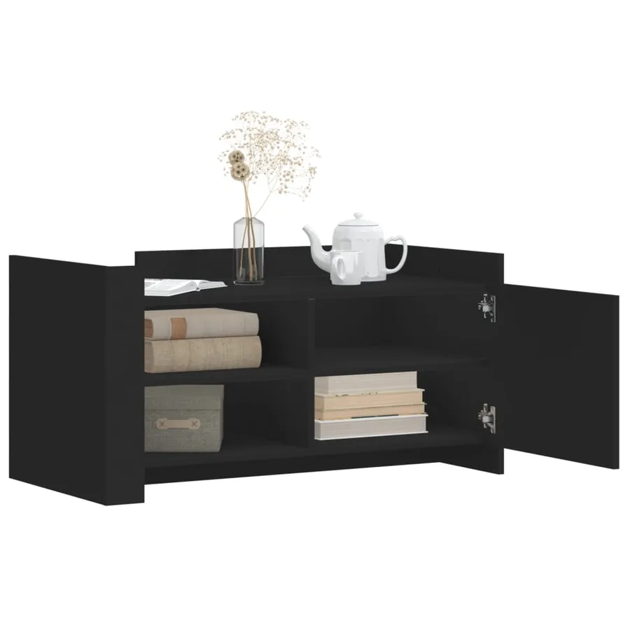 Table basse noir 100x50x50 cm bois d'ingénierie - 3