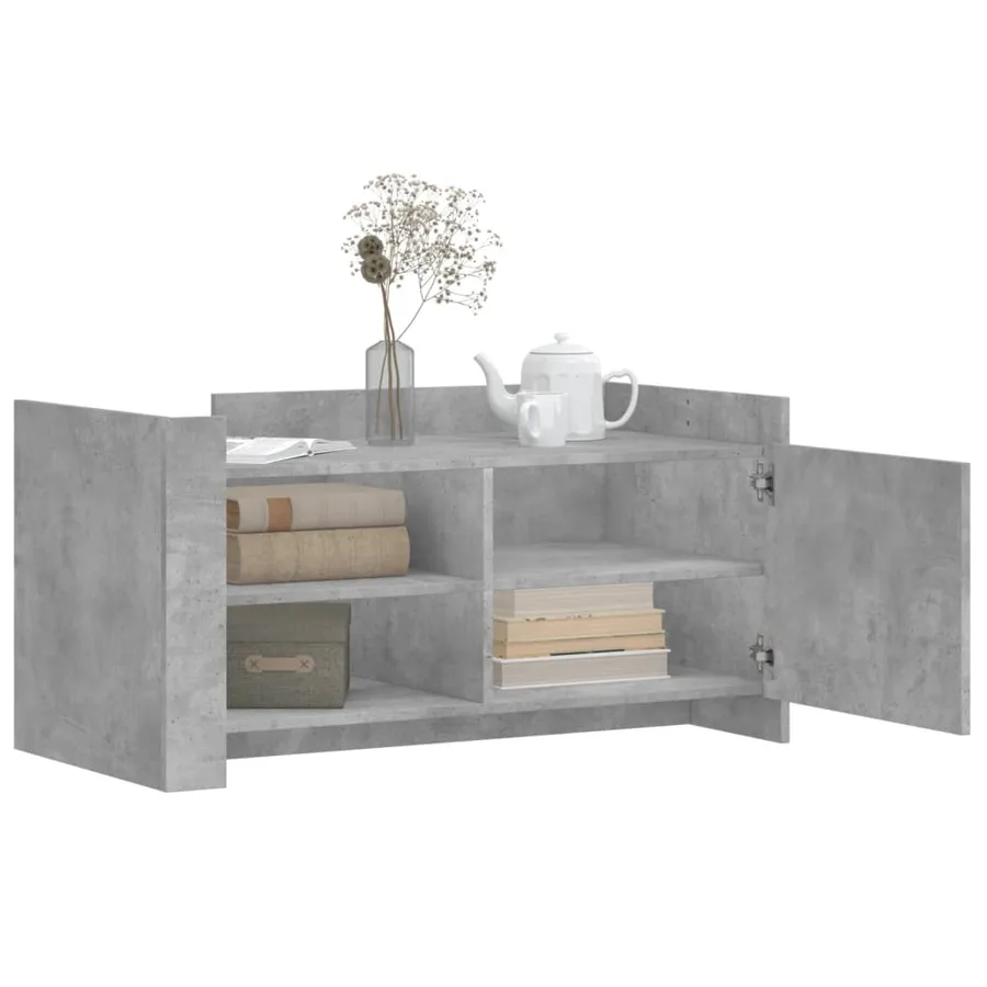 Table basse gris béton 100x50x50 cm bois d'ingénierie - 3
