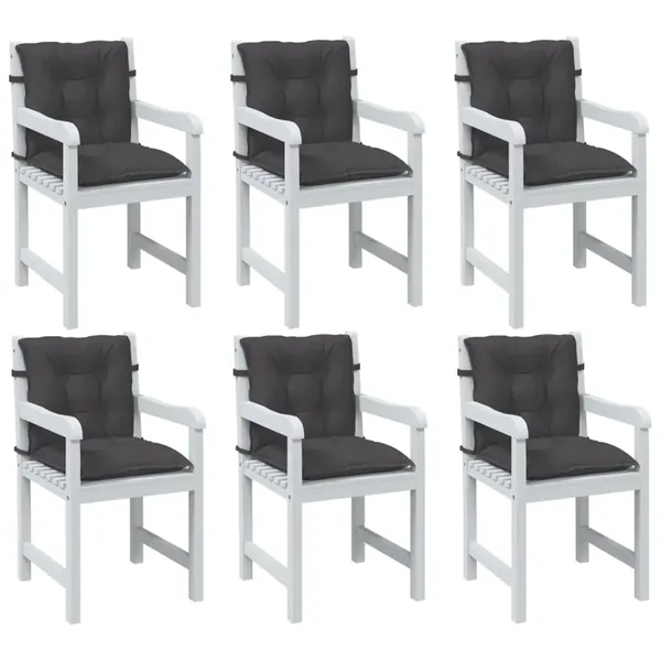 Coussins de chaise à dossier bas lot de 6 anthracite mélangé