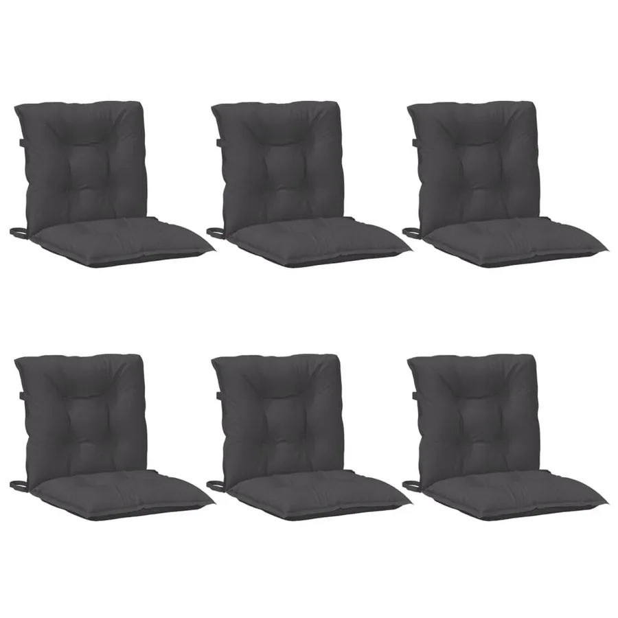 Coussins de chaise à dossier bas lot de 6 anthracite mélangé - 4