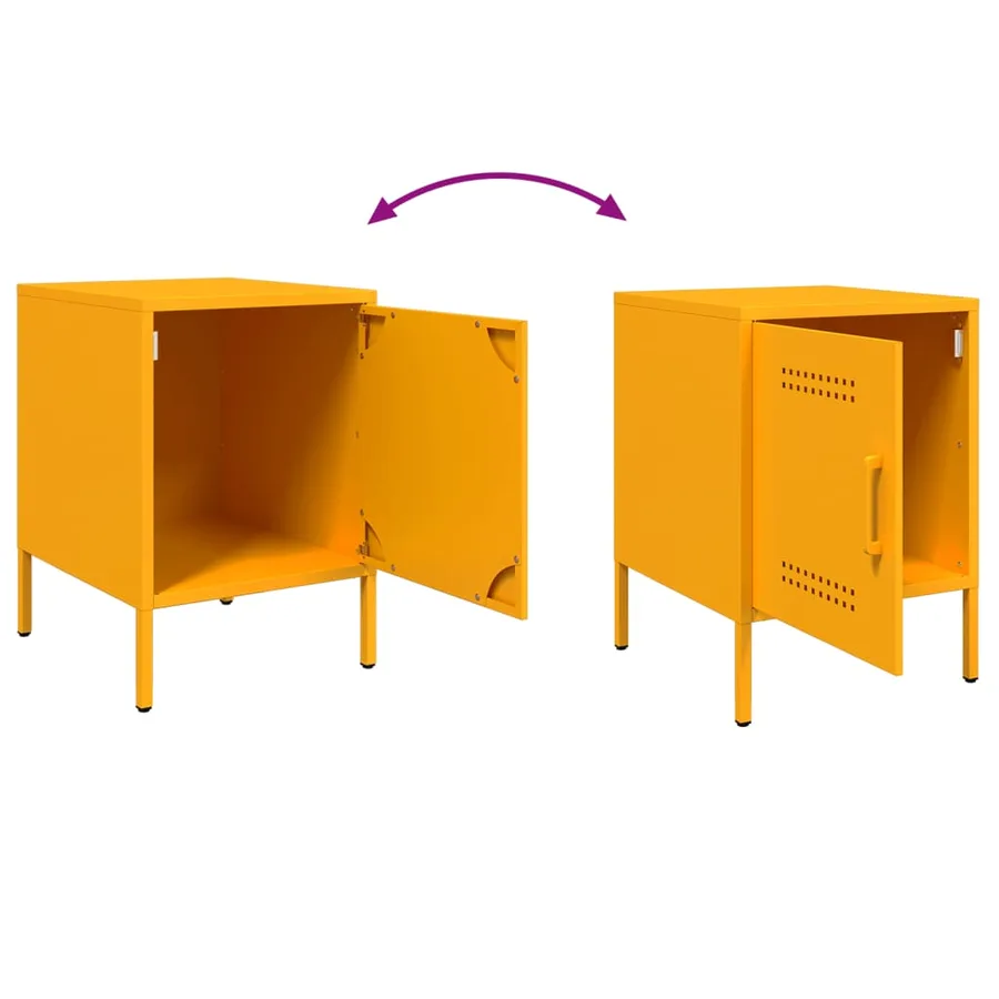 Tables de chevet 2 pcs jaune moutarde 36x39x50,5 cm acier - 10