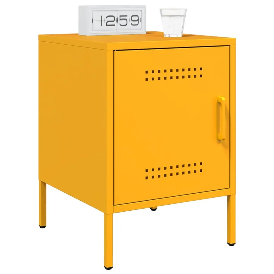 Tables de chevet 2 pcs jaune moutarde 36x39x50,5 cm acier - 3