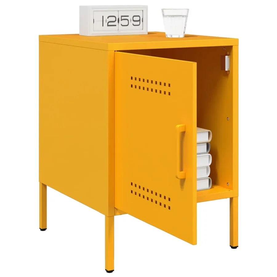 Tables de chevet 2 pcs jaune moutarde 36x39x50,5 cm acier - 4
