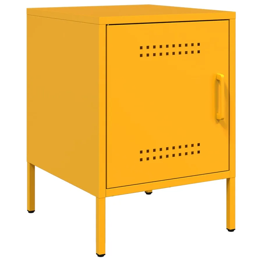 Tables de chevet 2 pcs jaune moutarde 36x39x50,5 cm acier - 5
