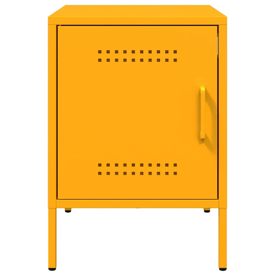 Tables de chevet 2 pcs jaune moutarde 36x39x50,5 cm acier - 6