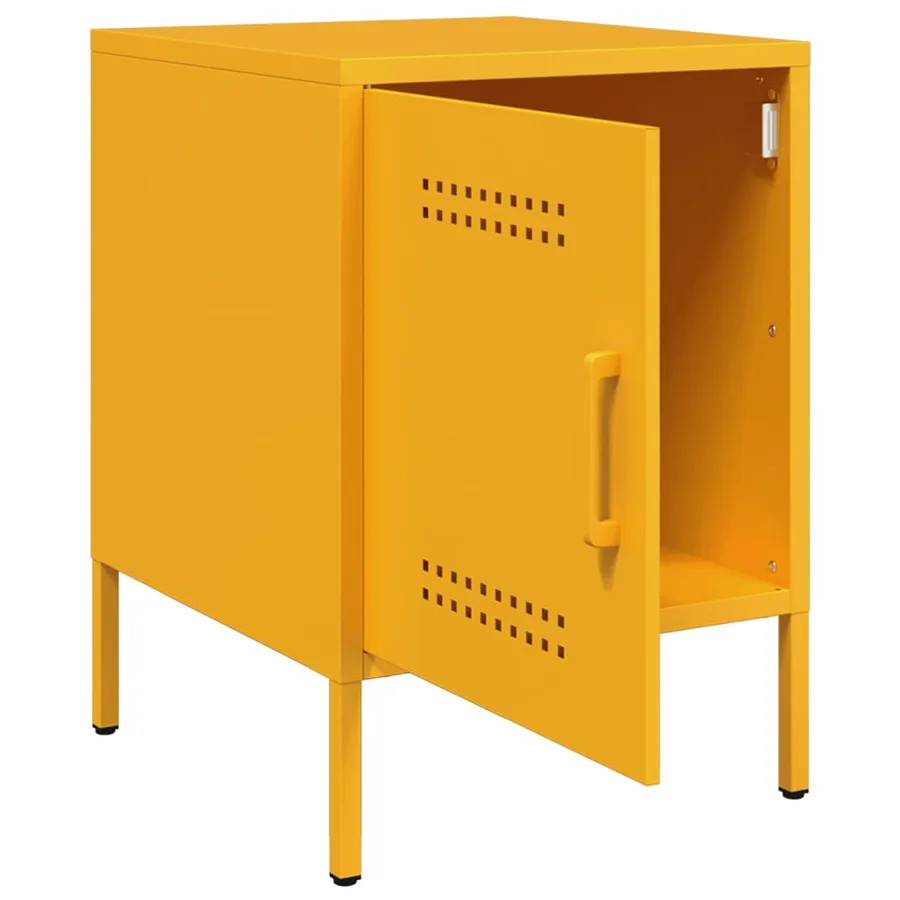Tables de chevet 2 pcs jaune moutarde 36x39x50,5 cm acier - 9