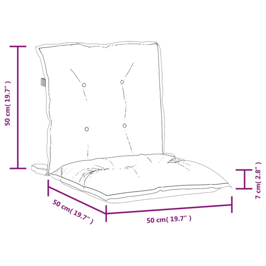 Coussins de chaise à dossier bas lot de 6 rouge mélangé tissu - 11