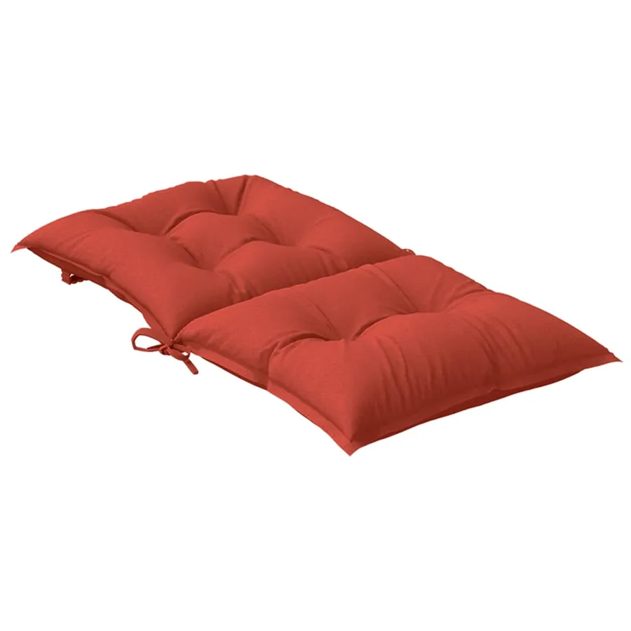Coussins de chaise à dossier bas lot de 6 rouge mélangé tissu - 6