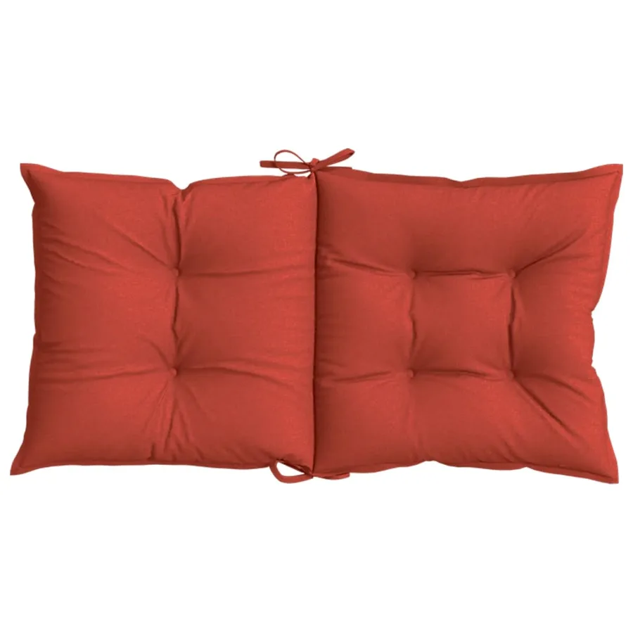 Coussins de chaise à dossier bas lot de 6 rouge mélangé tissu - 7