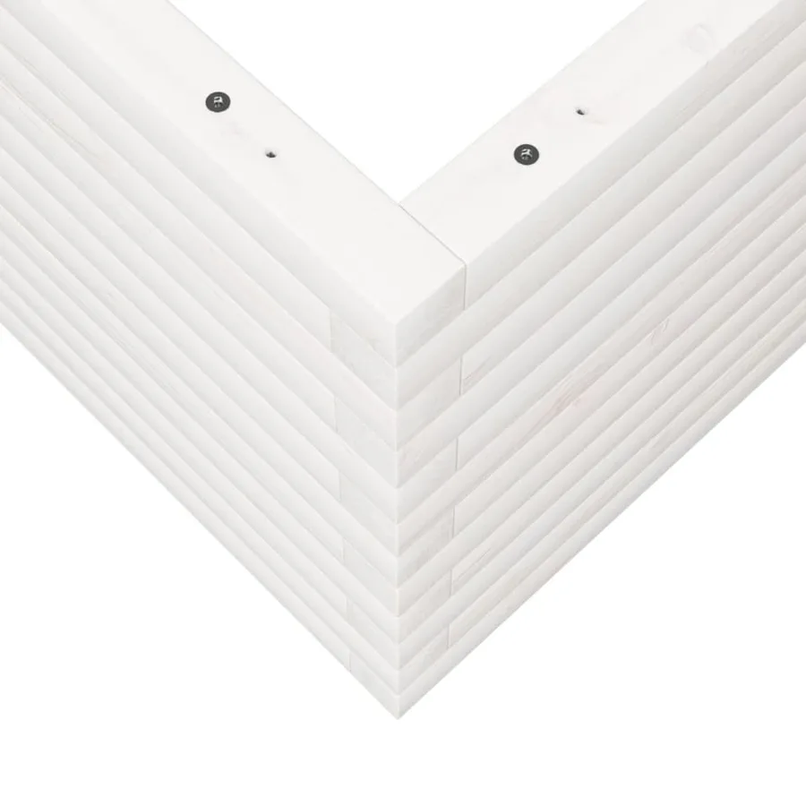 Jardinière blanc 50x50x45,5 cm bois de pin massif - 8