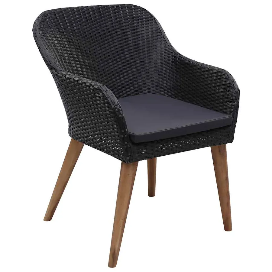 Ensemble à manger de jardin 9 pcs Noir - 3