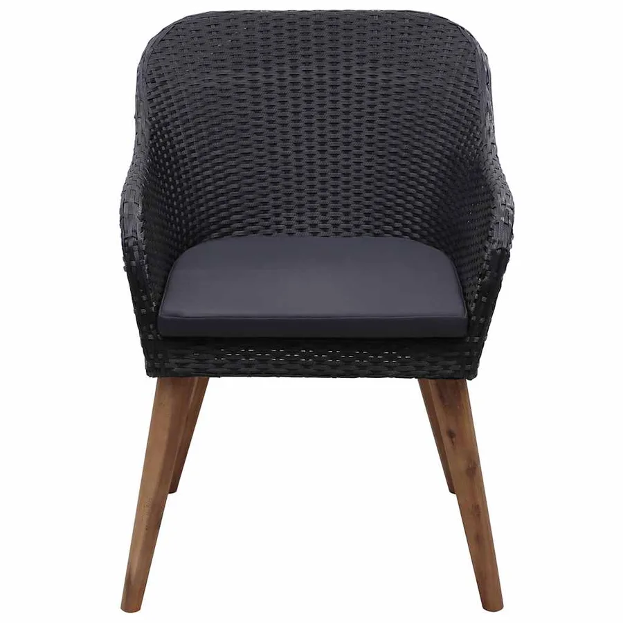 Ensemble à manger de jardin 9 pcs Noir - 5