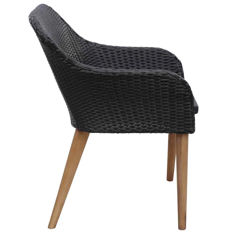Ensemble à manger de jardin 9 pcs Noir - 6