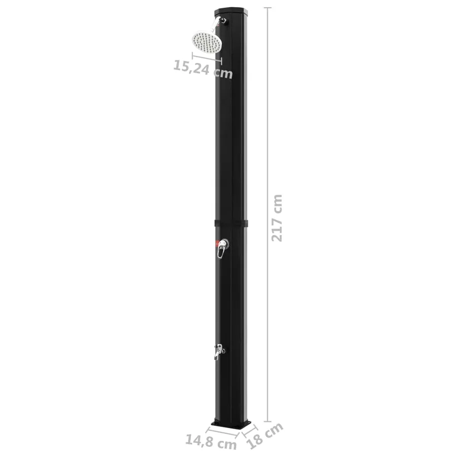 Douche solaire d'extérieur avec pomme de douche et robinet 35 L - 13
