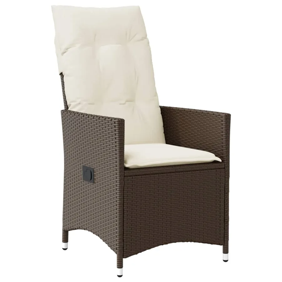 Ensemble de bistro de jardin 11 pcs coussins marron poly rotin - 3