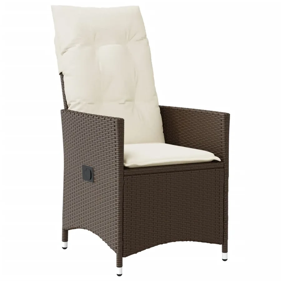 Ensemble à manger de jardin et coussins 7 pcs marron rotin - 3