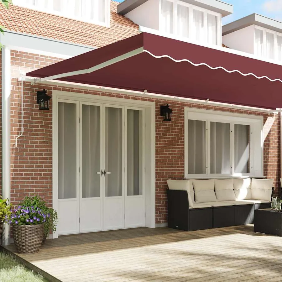 Auvent manuel rétractable bordeaux 600x300 cm - 3