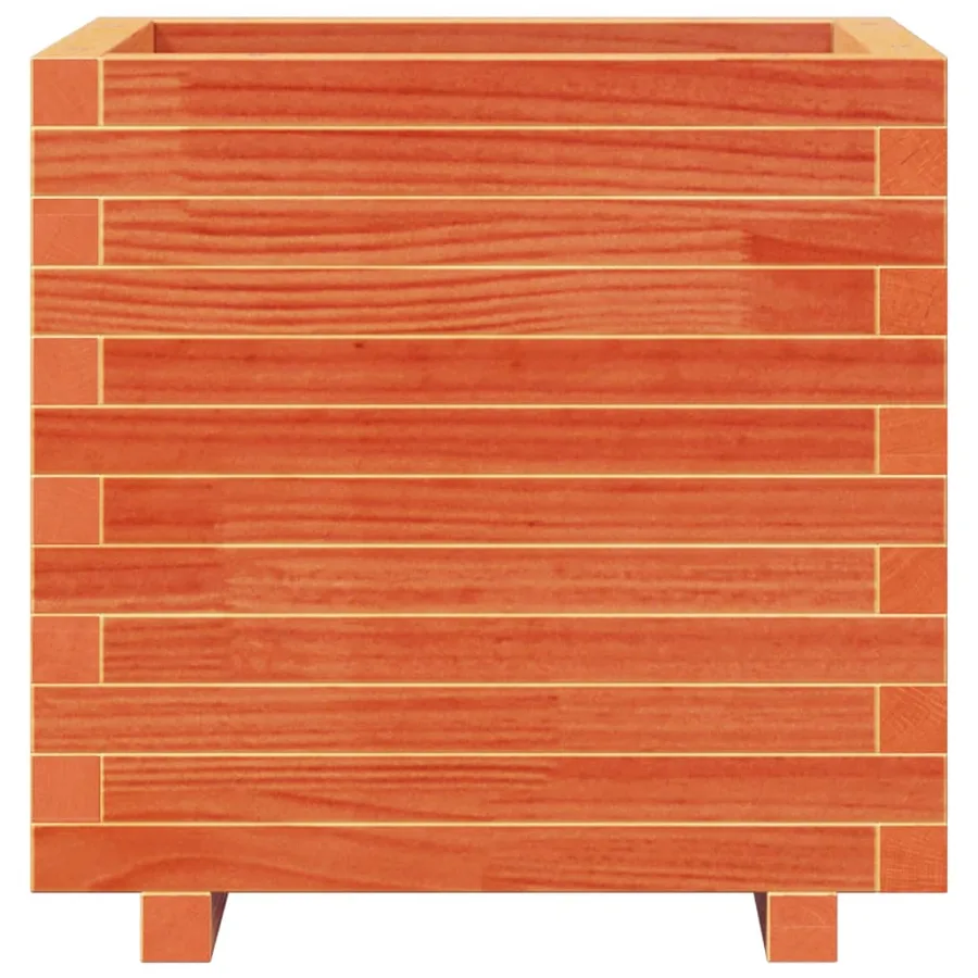 Jardinière cire marron 50x50x49,5 cm bois de pin massif - 5