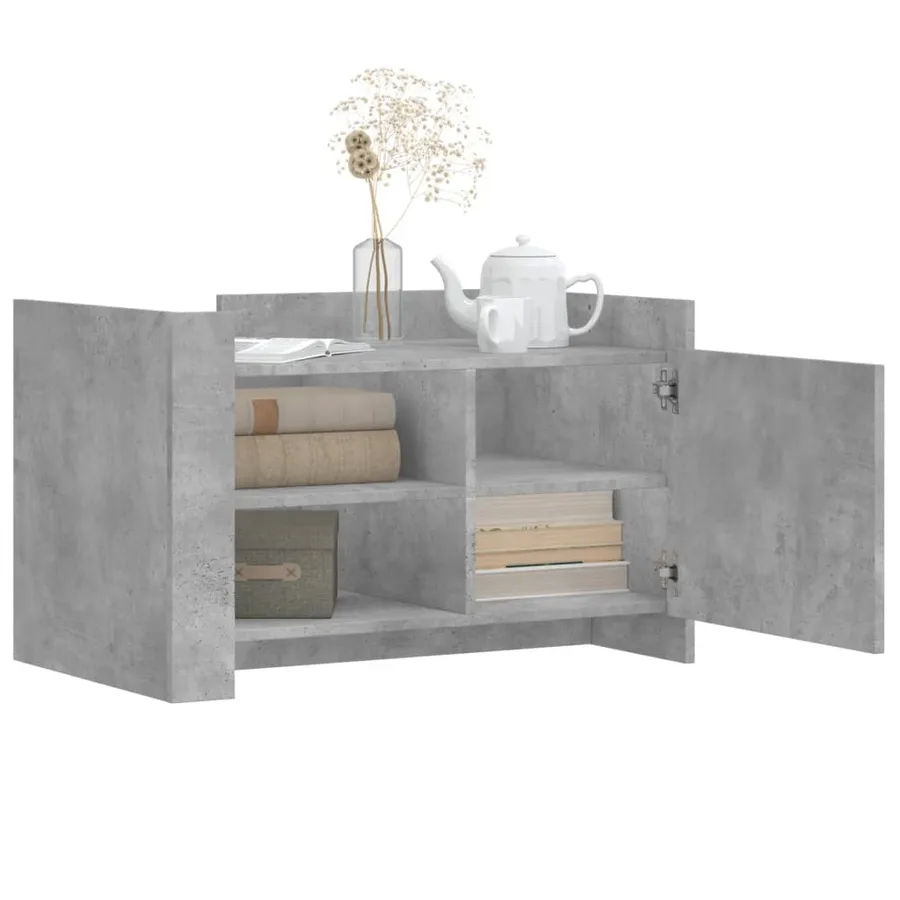 Table basse gris béton 80x50x50 cm bois d'ingénierie - 3