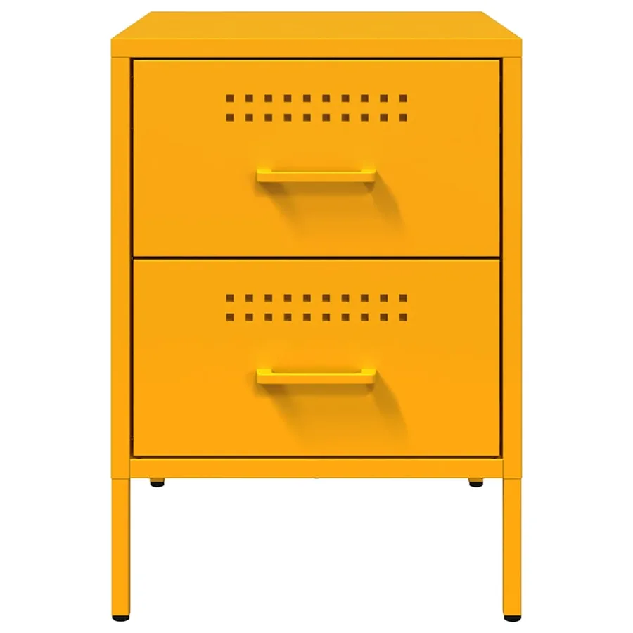 Tables de chevet 2 pcs jaune moutarde 36x39x50,5 cm acier - 6