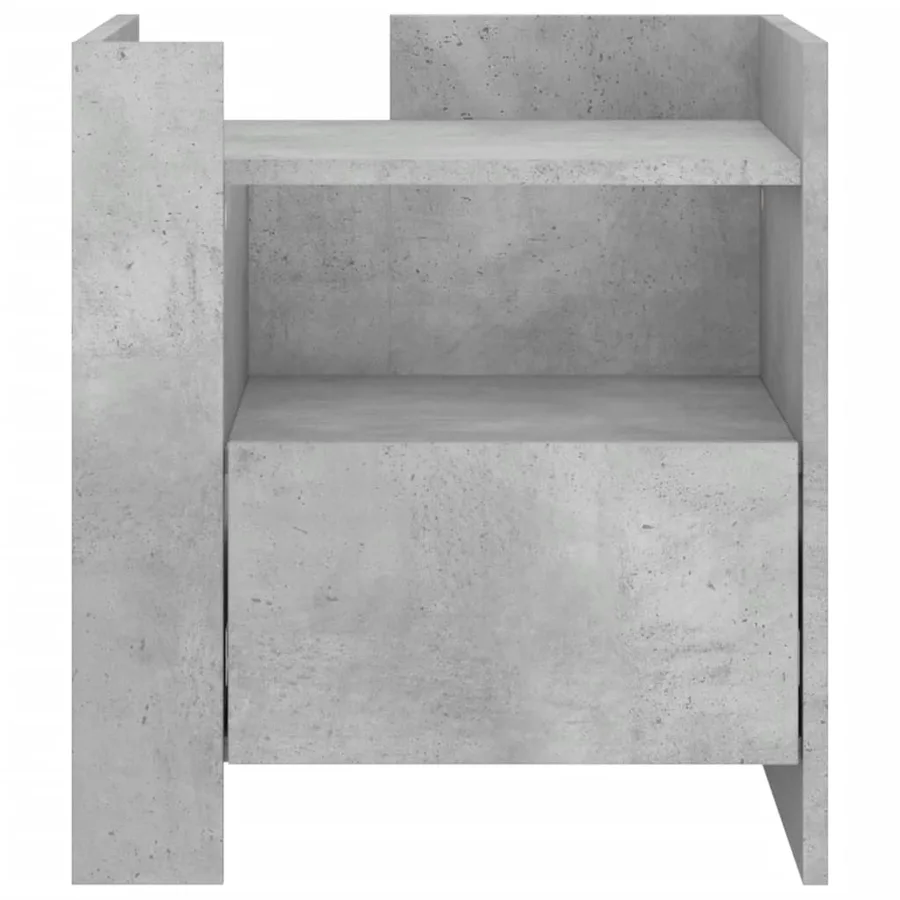 Table de chevet gris béton 45x50x50 cm bois d’ingénierie - 4