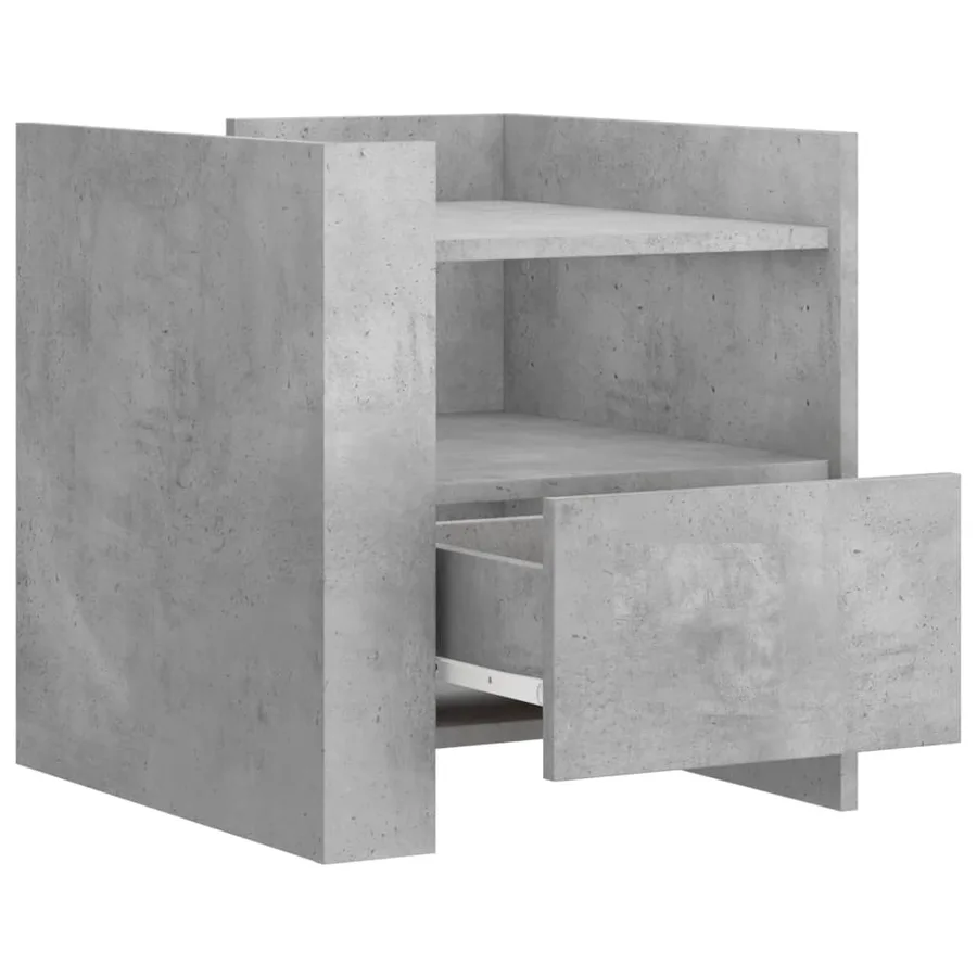 Table de chevet gris béton 45x50x50 cm bois d’ingénierie - 7